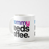 Mommy braucht Kaffee Kaffeetasse (Vorderseite Links)