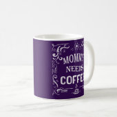 Mommy braucht Kaffee Kaffeetasse (VorderseiteRechts)