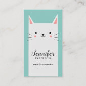 Mommy Calling Card Niedlich White Kitty Cat Visitenkarte (Vorderseite)