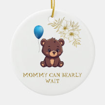 MOMMY CAN BEARLY WAIT cute girl bearly Baby bodysu