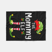 Mommy Christmas Elf Matching Pajama X-mas Party  Fleecedecke (Vorderseite (Horizontal))