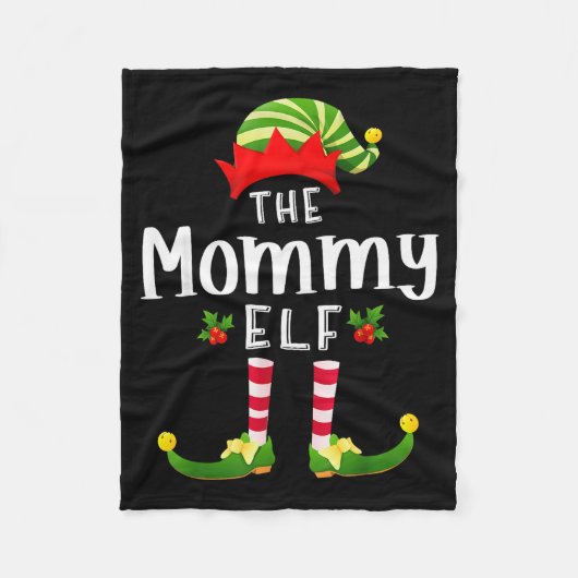 Mommy Christmas Elf Matching Pajama X-mas Party  Fleecedecke (Vorderseite)