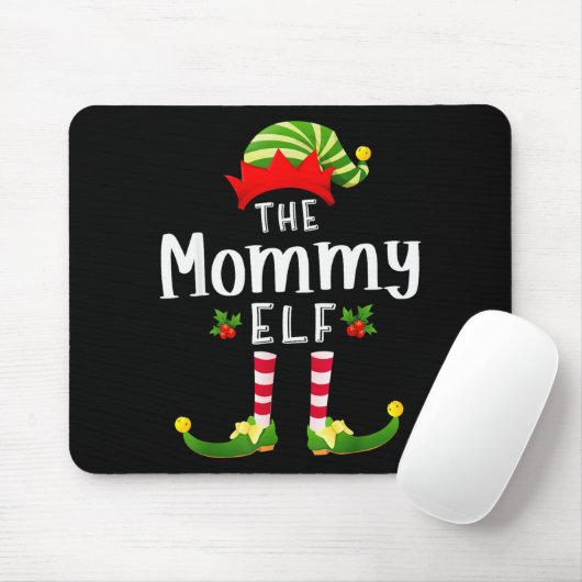 Mommy Christmas Elf Matching Pajama X-mas Party Mousepad (Mit Mouse)