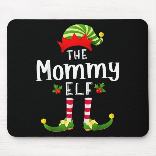 Mommy Christmas Elf Matching Pajama X-mas Party Mousepad (Vorne)