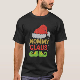 Mommy Claus Christmas Pajama Familie Matching Xmas T-Shirt