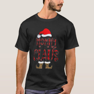 Mommy Claus Leopard Weihnachten Pajama Weihnachtsg T-Shirt