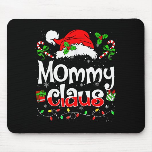 Mommy Claus Shirt Christmas Lights Pajama Family M Mousepad (Vorne)