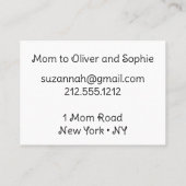 Mommy Club Card Funny Calling Card Telefonnummerkarte (Rückseite)