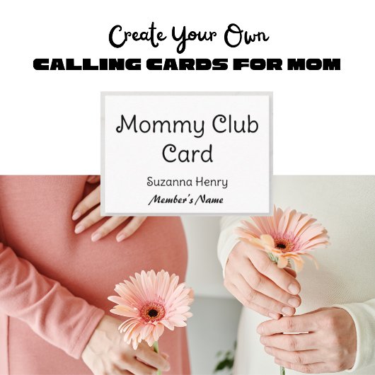 Mommy Club Card Funny Calling Card Telefonnummerkarte