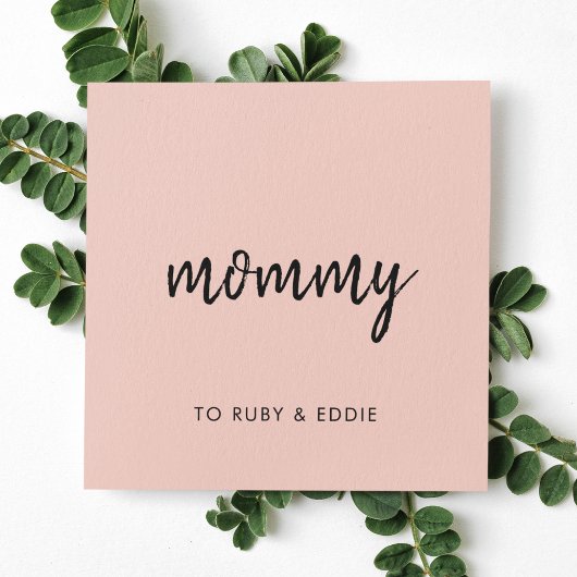 Mommy Contact | Blush Pink Moderne Mama Calling Ca Rabattkarte