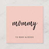 Mommy Contact | Blush Pink Moderne Mama Calling Ca Rabattkarte (Vorderseite)