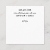 Mommy Contact Play Date Custom Stilvoll Telefonnummerkarte (Rückseite)