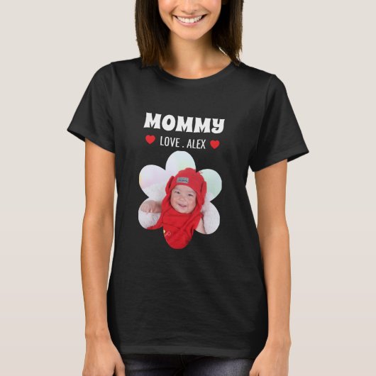 Mommy Custom Photo  T-Shirt (Vorderseite)