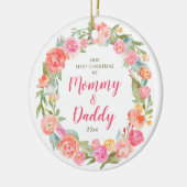 Mommy & Daddy 1. Weihnachtsgebäck Personalisiert Keramik Ornament (Links)
