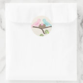 Mommy & Daddy Birds & Pink Egg Babydusche Runder Aufkleber (Tasche)