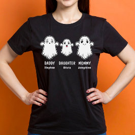 Mommy Daddy Daughter 3 Person Ghost Family T-Shirt