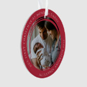 Mommy & Daddy First Christmas Foto Keepake Ornament (Vorderseite)