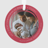 Mommy & Daddy First Christmas Foto Keepake Ornament (Rückseite)