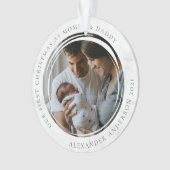 Mommy & Daddy First Christmas Foto Keepake Ornament (Vorderseite)