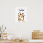 Mommy, Daddy & me | Giraffe | Art des Kinderzimmer Poster (Küche)