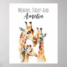 Mommy, Daddy & me | Giraffe | Art des Kinderzimmer