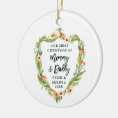 Mommy Daddy, Personalisierte Grüne Keramik Ornament (Links)