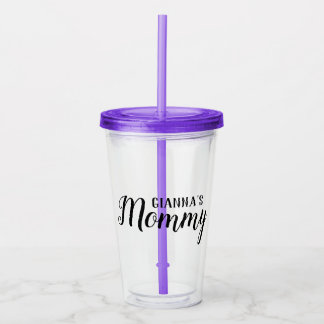 Mommy Drink Glass mit Lid und Straw Acryltrinkbecher