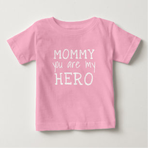 Mommy du bist mein Hero Simple Typografy Pink Baby T-shirt