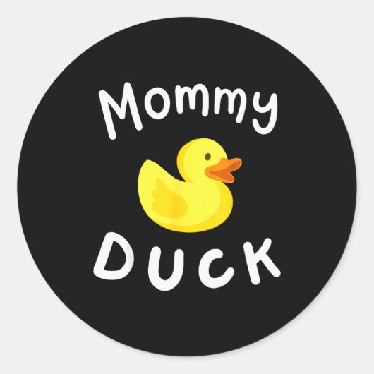 Mommy Duck Birthday Rubber Duck Lover Family Match Runder Aufkleber (Vorderseite)