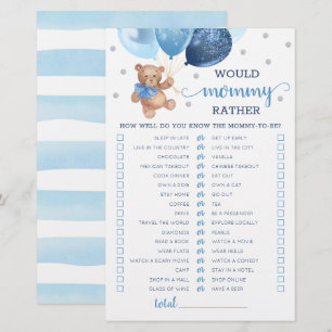 Mommy eher Game Baby Dusche Teddy Bär