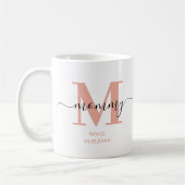 Mommy Elegant Script Monogram Kaffeetasse (Links)