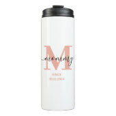 Mommy Elegant Script Monogram Thermosbecher (Vorderseite)
