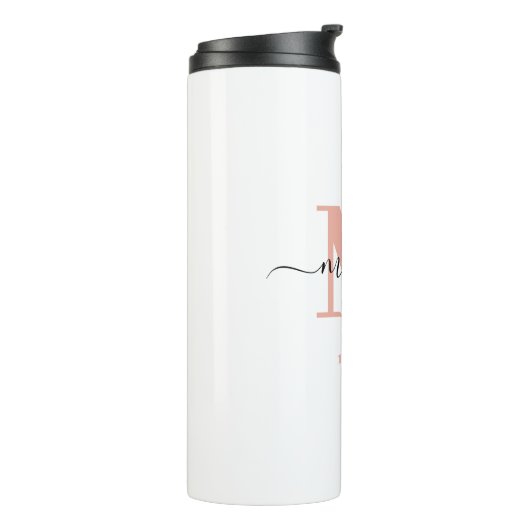 Mommy Elegant Script Monogram Thermosbecher (Nach links gedreht)