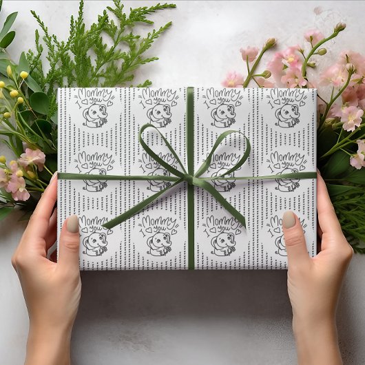 Mommy Elephant Mum & Me Mother Day Geschenkpapier
