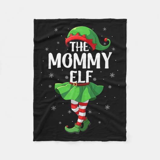 Mommy Elf Christmas Girls Women Elf Squad Xmas Fam Fleecedecke (Vorderseite)