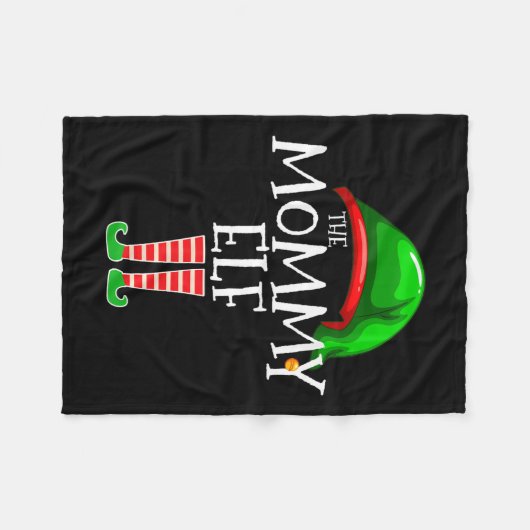 Mommy Elf Family Matching Group Weihnachts-Mama Fleecedecke (Vorderseite (Horizontal))