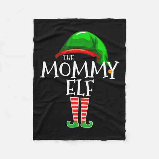 Mommy Elf Family Matching Group Weihnachts-Mama Fleecedecke (Vorderseite)