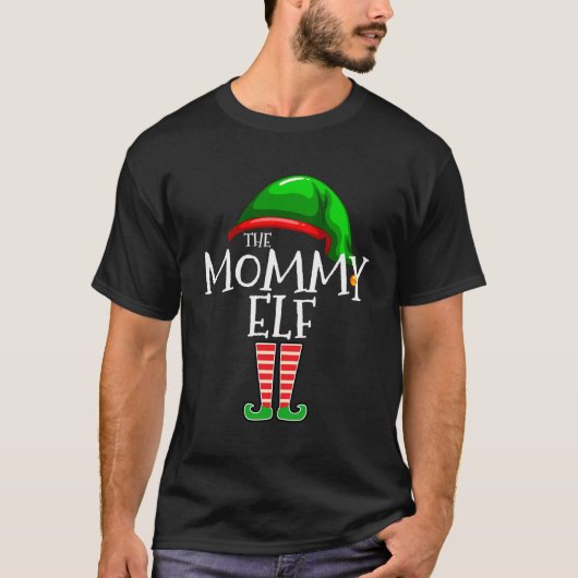 Mommy Elf Family Matching Group Weihnachtsgeschenk T-Shirt (Vorderseite)
