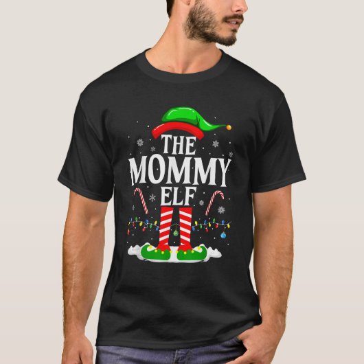 Mommy Elf Funny Xmas Elf Matching Familie Chris T-Shirt (Vorderseite)