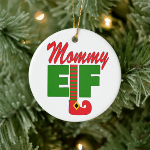Mommy Elf Keramik Ornament