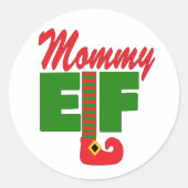 Mommy Elf Runder Aufkleber (Vorderseite)