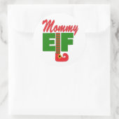Mommy Elf Runder Aufkleber (Tasche)