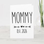 Mommy Est 2026 Pregnancy Minimalist Personalized  Karte (Vorderseite)