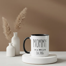 Mommy Est 2026 Pregnancy Minimalist Personalized  Tasse