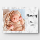 Mommy Est Year Marble Foto New Mother Gift Fotoplatte (Vorderseite)