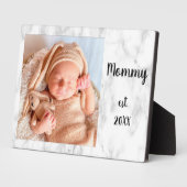 Mommy Est Year Marble Foto New Mother Gift Fotoplatte (Seite)