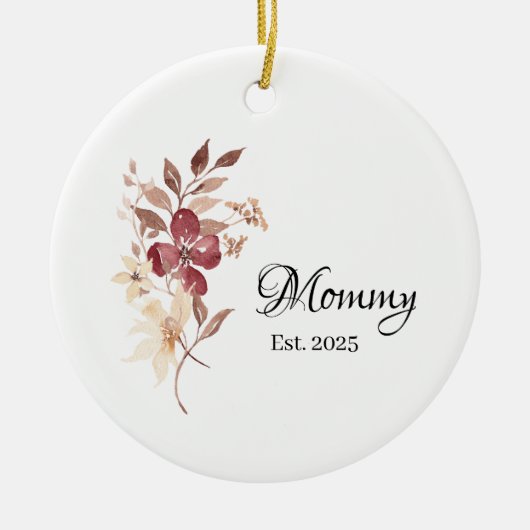 Mommy Est. Year – New Mommy Milestone Keramik Ornament (Vorne)