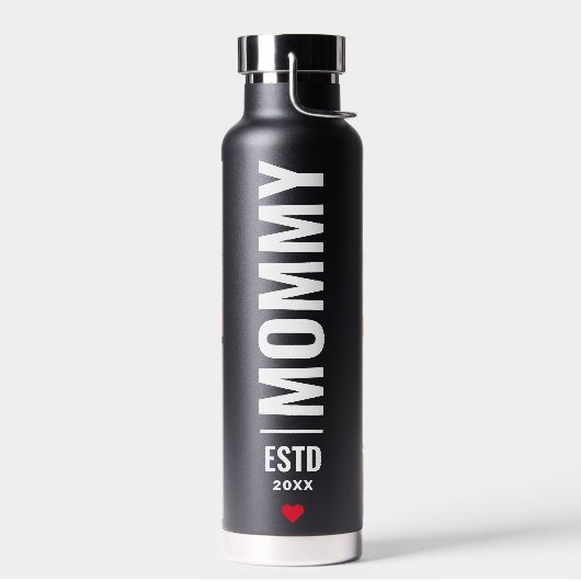 Mommy Established | Benutzerdefiniertes Datum 4 Fo Trinkflasche (Links)