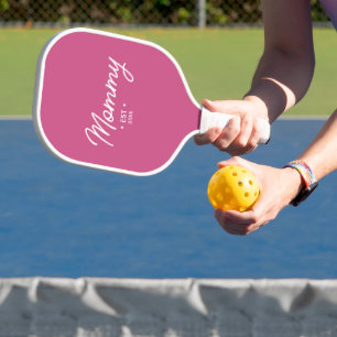 Mommy Establishment Year Pink Pickleball Schläger