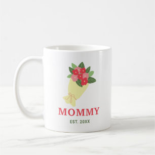 Mommy etabliert seit Floral Bouquet Niedlich Kaffeetasse